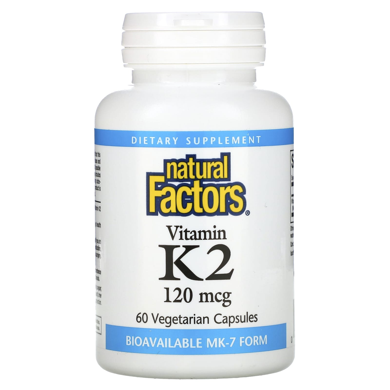 Natural Factors-Vitamin K2-120 mcg-60 Vegetarian Capsules