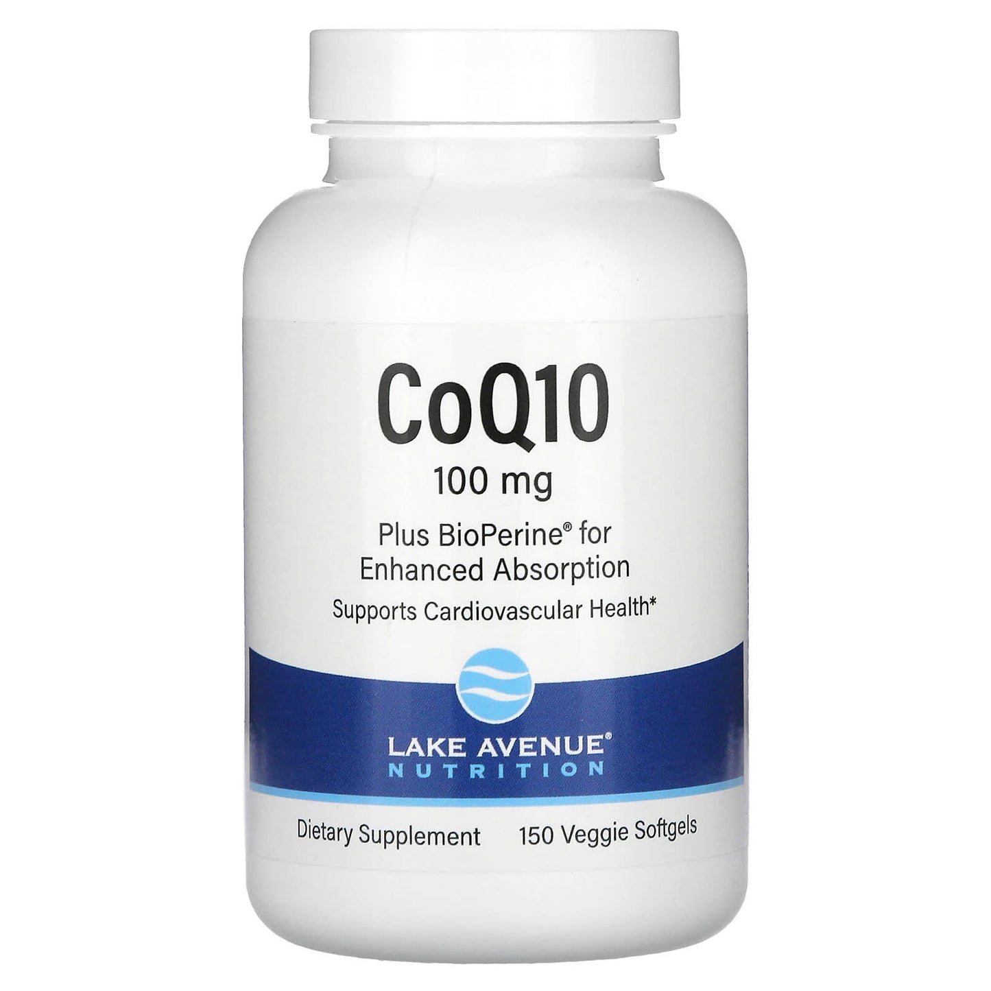 Lake Avenue Nutrition-CoQ10 with Bioperine-100 mg-150 Softgels