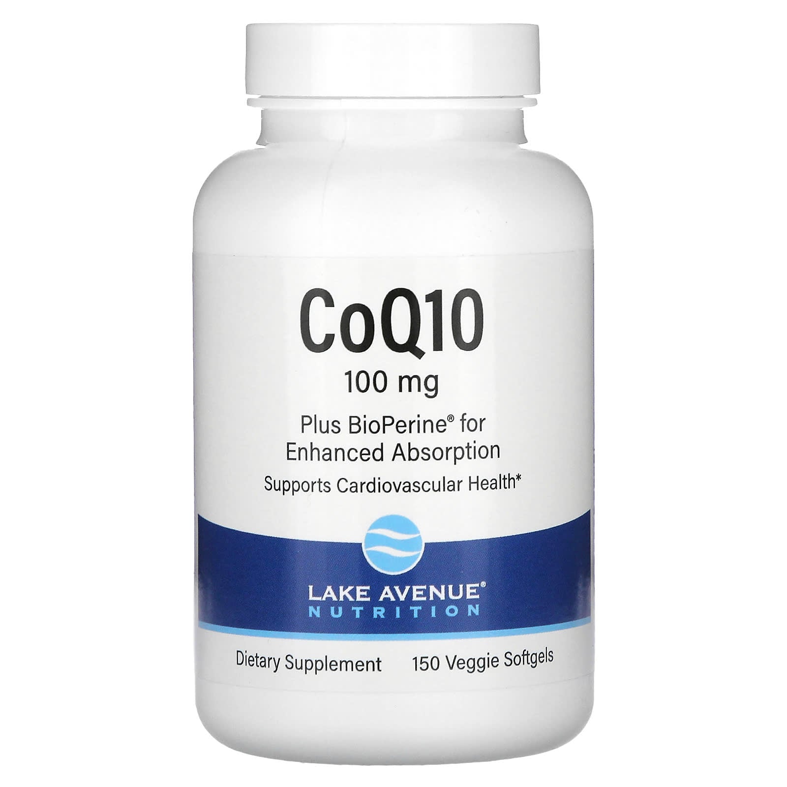 Lake Avenue Nutrition-CoQ10 with Bioperine-100 mg-150 Softgels