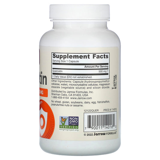 Jarrow Formulas, Vegan Quercetin, 500 mg, 100  Veggie Capsules