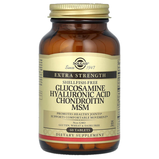 Solgar-Glucosamine Hyaluronic Acid Chondroitin MSM-Extra Strength-60 Tablets