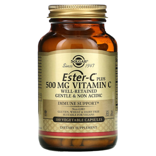 Solgar-Ester-C Plus-Vitamin C- 500 mg-100 Vegetable Capsules