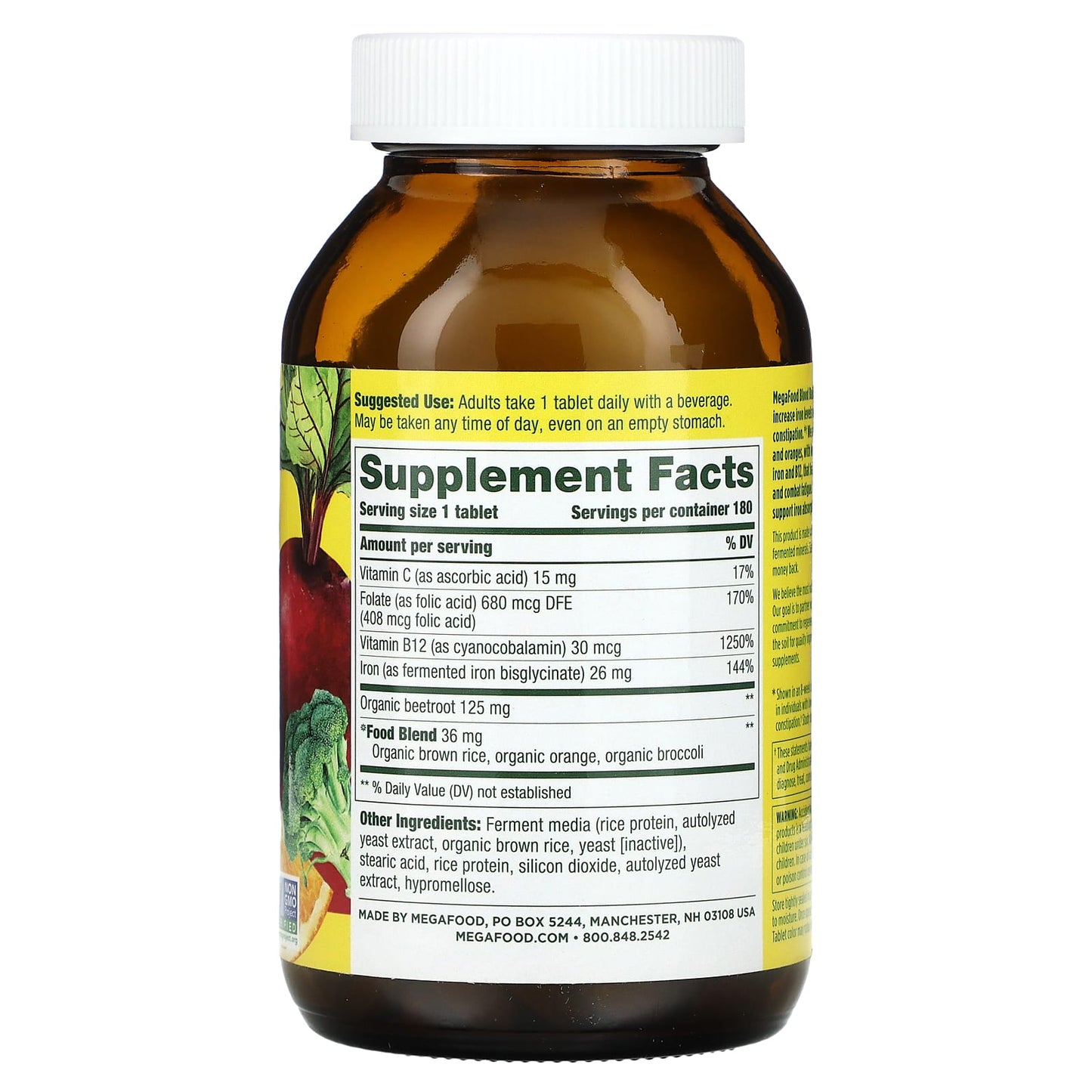 MegaFood, Blood Builder, Iron, 180 Tablets