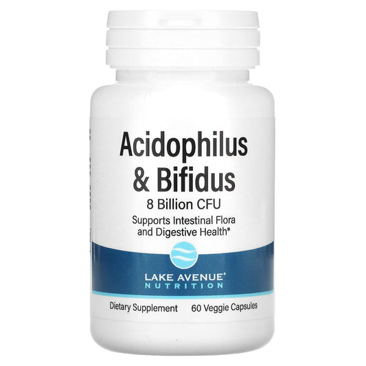Lake Avenue Nutrition-Acidophilus and Bifidus-Probiotic Blend-8 Billion CFU-60 Veggie Capsules