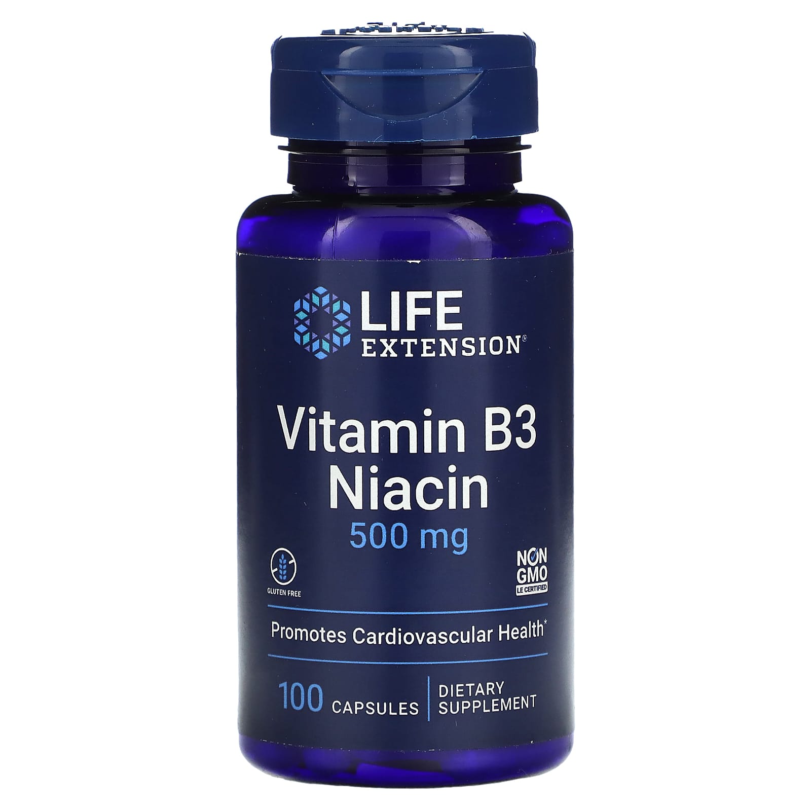 Life Extension-Vitamin B3 Niacin-500 mg-100 Capsules