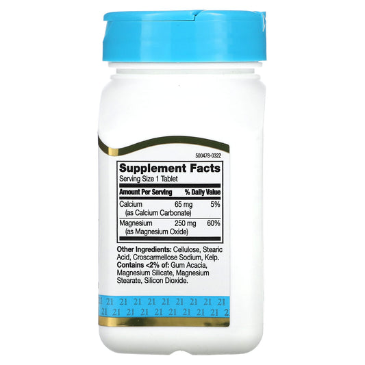 21st Century, Magnesium, 250 mg, 110 Tablets