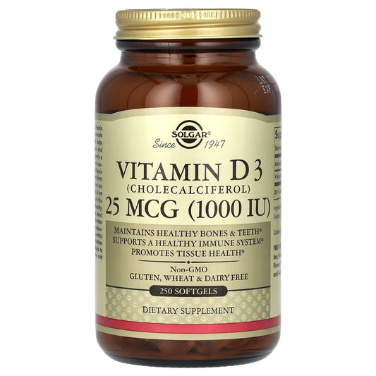 Solgar-Vitamin D3-25 mcg (1,000 IU)-250 Softgels