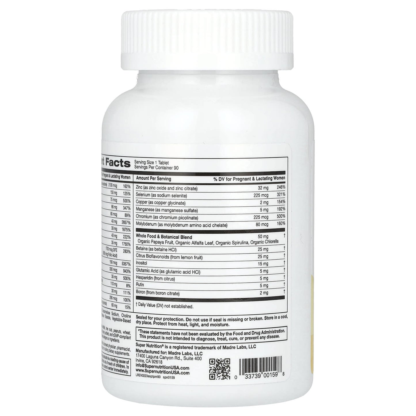 Super Nutrition, SimplyOne, Prenatal, Triple Power Multivitamins, 90 Tablets