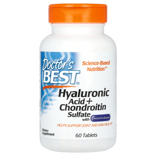 Doctor's Best-Hyaluronic Acid + Chondroitin Sulfate with BioCell Collagen-60 Tablets