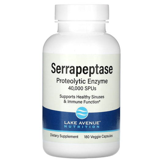 Lake Avenue Nutrition-Serrapeptase-Proteolytic Enzyme-40,000 SPUs-180 Veggie Capsules