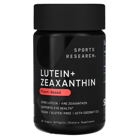 Sports Research-Lutein + Zeaxanthin-Plant-Based-30 Veggie Softgels