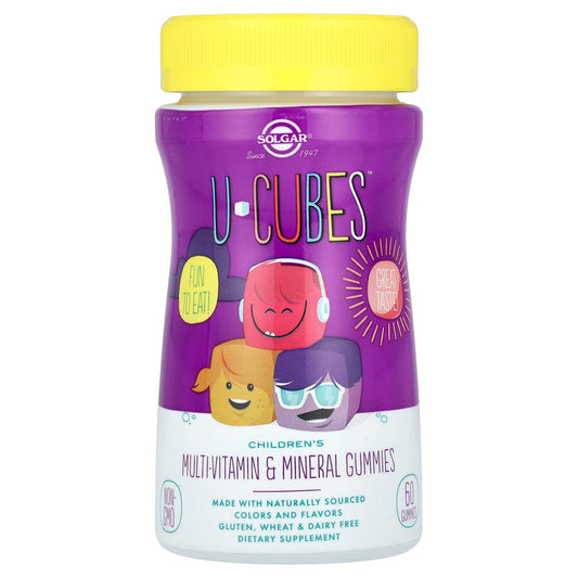 Solgar-U-Cubes-Children's Multi-Vitamin & Mineral Gummies-Cherry & Orange-60 Gummies