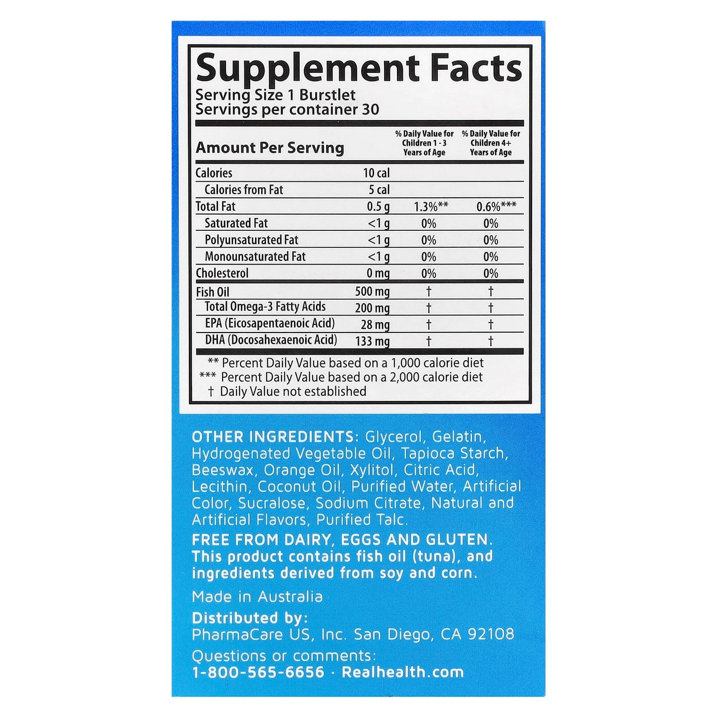Bioglan, Kids Smart, Hi DHA-Omega 3 Fish Oil, Great Tasting Fruit Flavor, 30 Chewable Burstlets