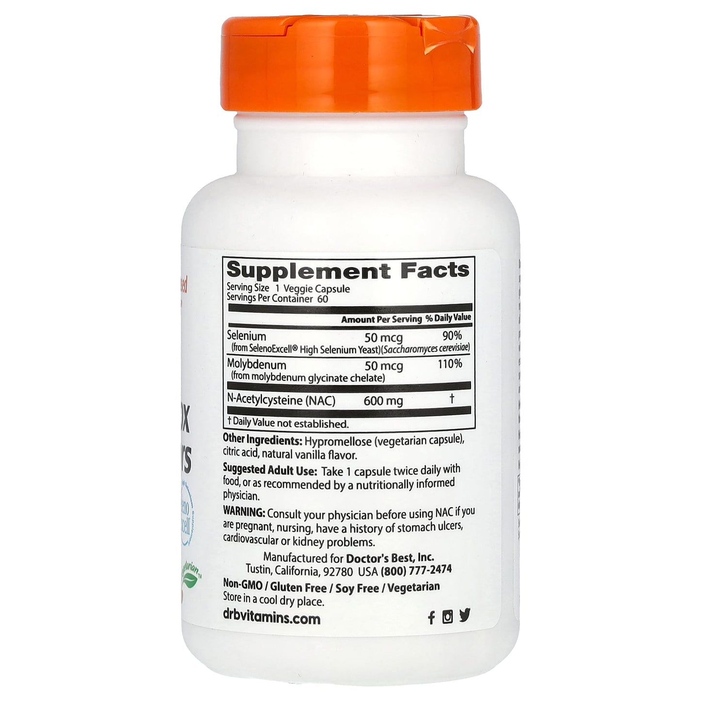 Doctor's Best, NAC Detox Regulators with Seleno Excell, 60 Veggie Caps