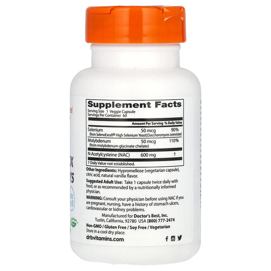 Doctor's Best, NAC Detox Regulators with Seleno Excell, 60 Veggie Caps