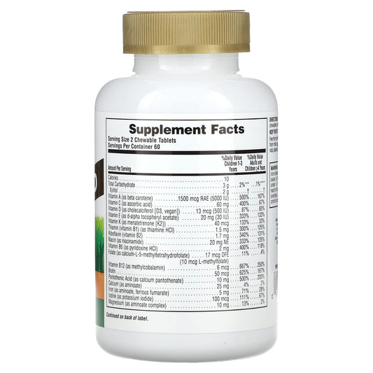 NaturesPlus, Animal Parade Gold, Children's Multivitamin, Orange, Sugar Free, 120 Animal-Shaped Tablets