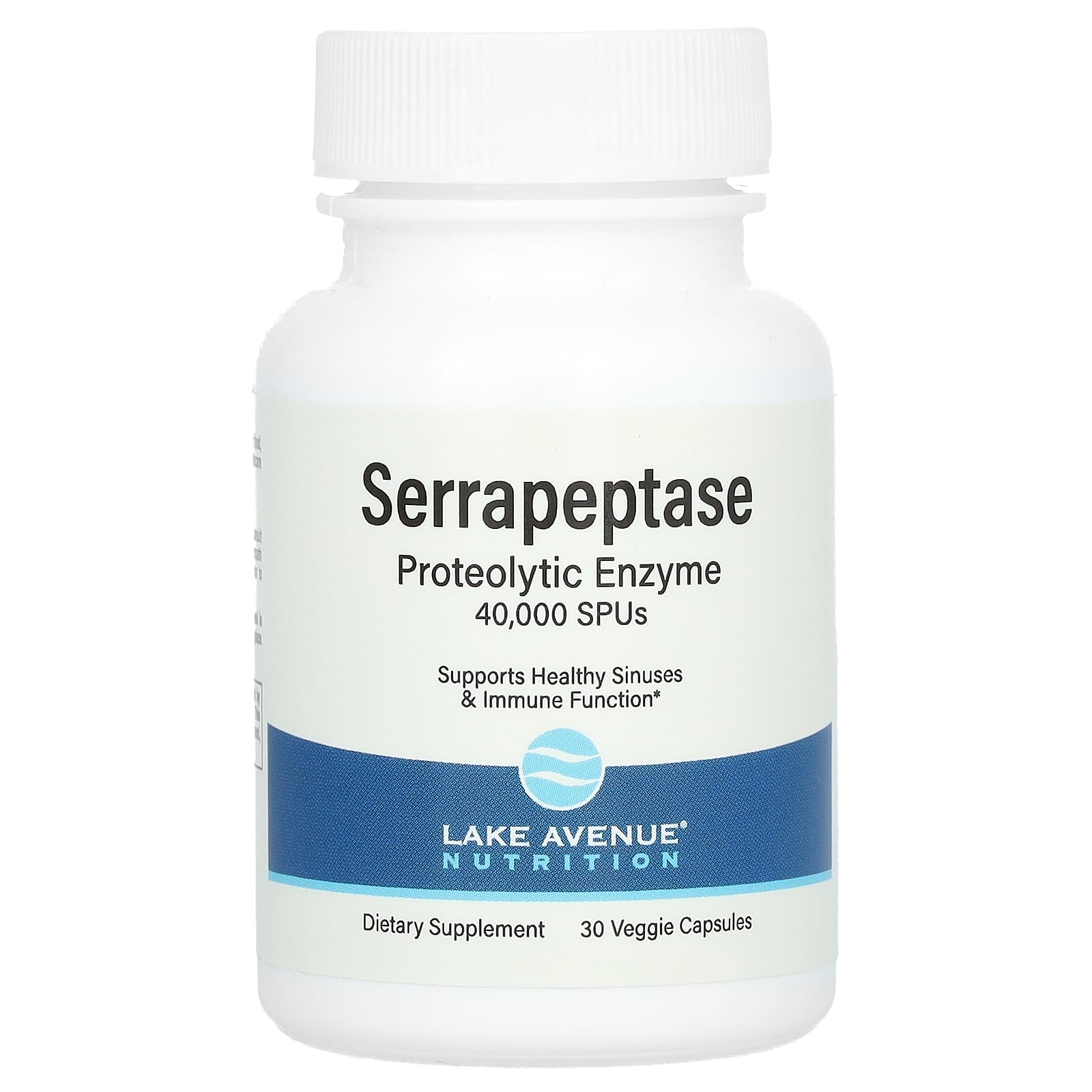 Lake Avenue Nutrition-Serrapeptase-Proteolytic Enzyme-40,000 SPUs-30 Veggie Capsules
