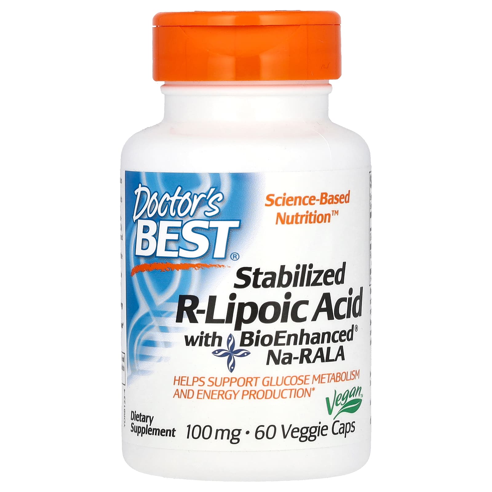 Doctor's Best-Stabilized R-Lipoic Acid with BioEnhanced Na-RALA-100 mg-60 Veggie Caps
