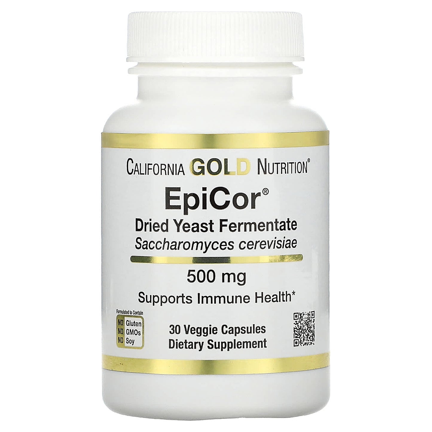 California Gold Nutrition-EpiCor-Dried Yeast Fermentate-500 mg-30 Veggie Capsules