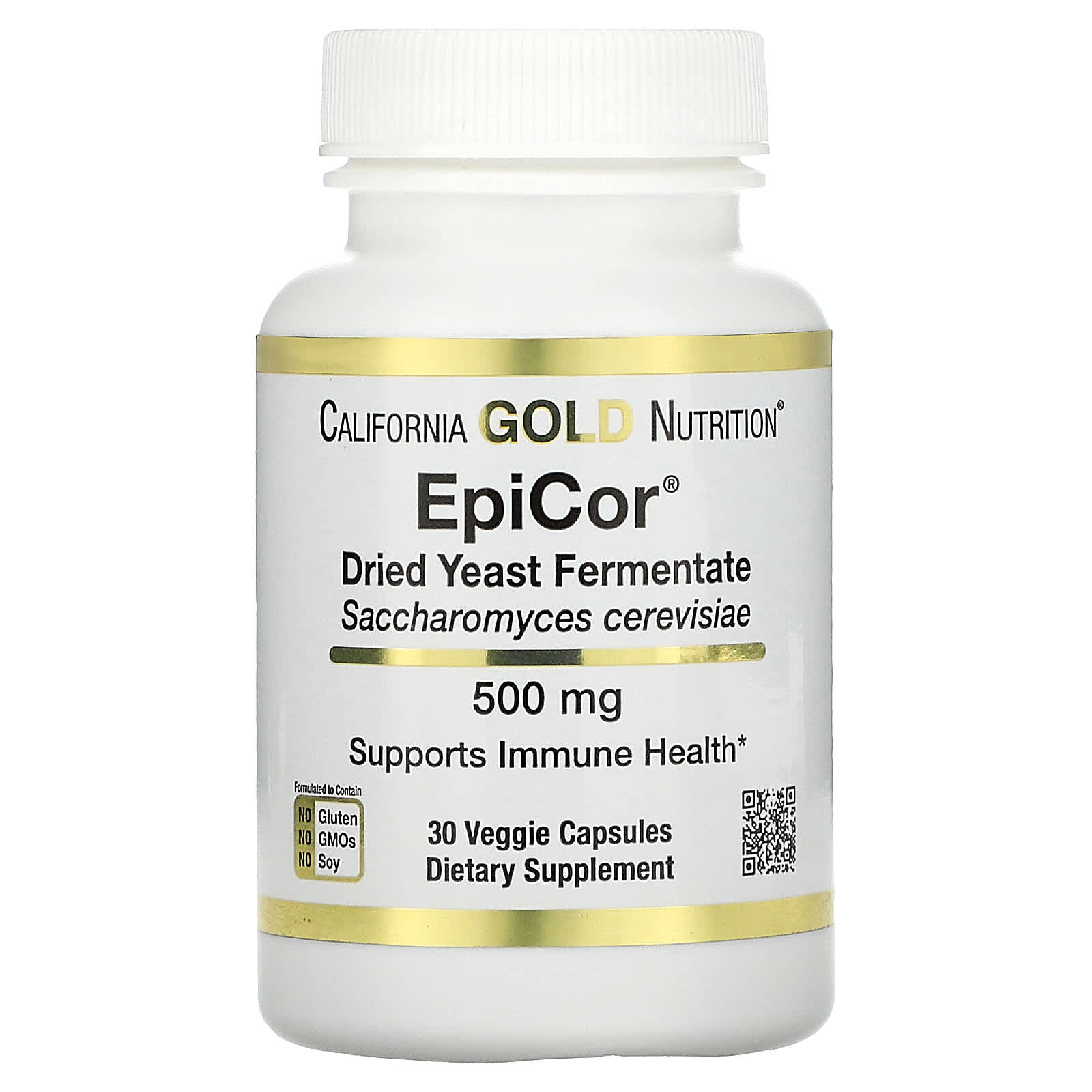 California Gold Nutrition-EpiCor-Dried Yeast Fermentate-500 mg-30 Veggie Capsules