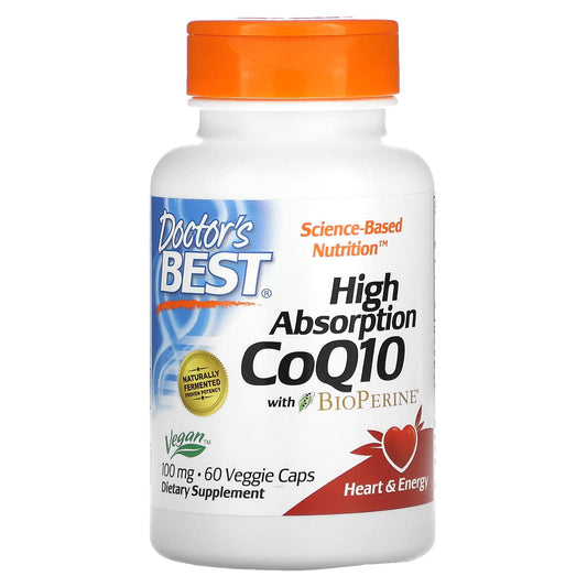 Doctor's Best-High Absorption CoQ10 with BioPerine-100 mg-60 Veggie Caps
