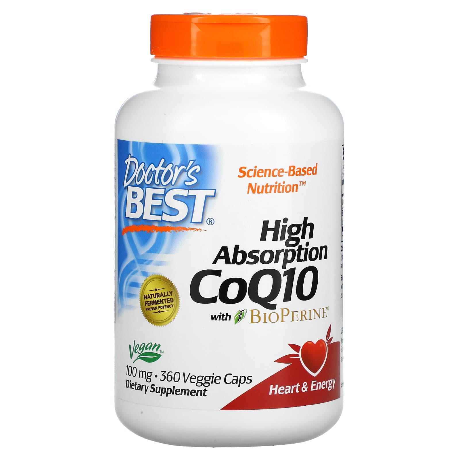 Doctor's Best-High Absorption CoQ10 with BioPerine-100 mg-360 Veggie Caps