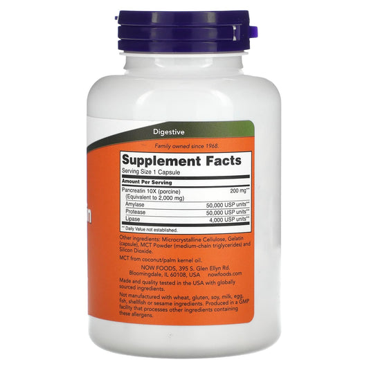 NOW Foods, Pancreatin 2000, 250 Capsules