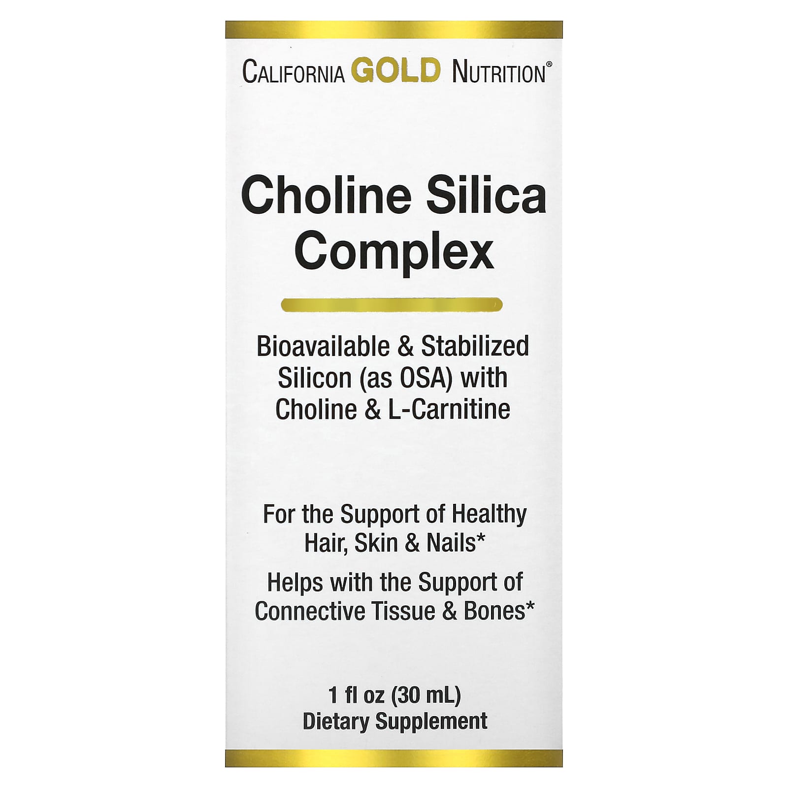 California Gold Nutrition-Choline Silica Complex-1 fl oz (30 ml)