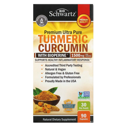 BioSchwartz-Turmeric Curcumin with Bioperine-1,500 mg-90 Capsules (500 mg per Capsule)