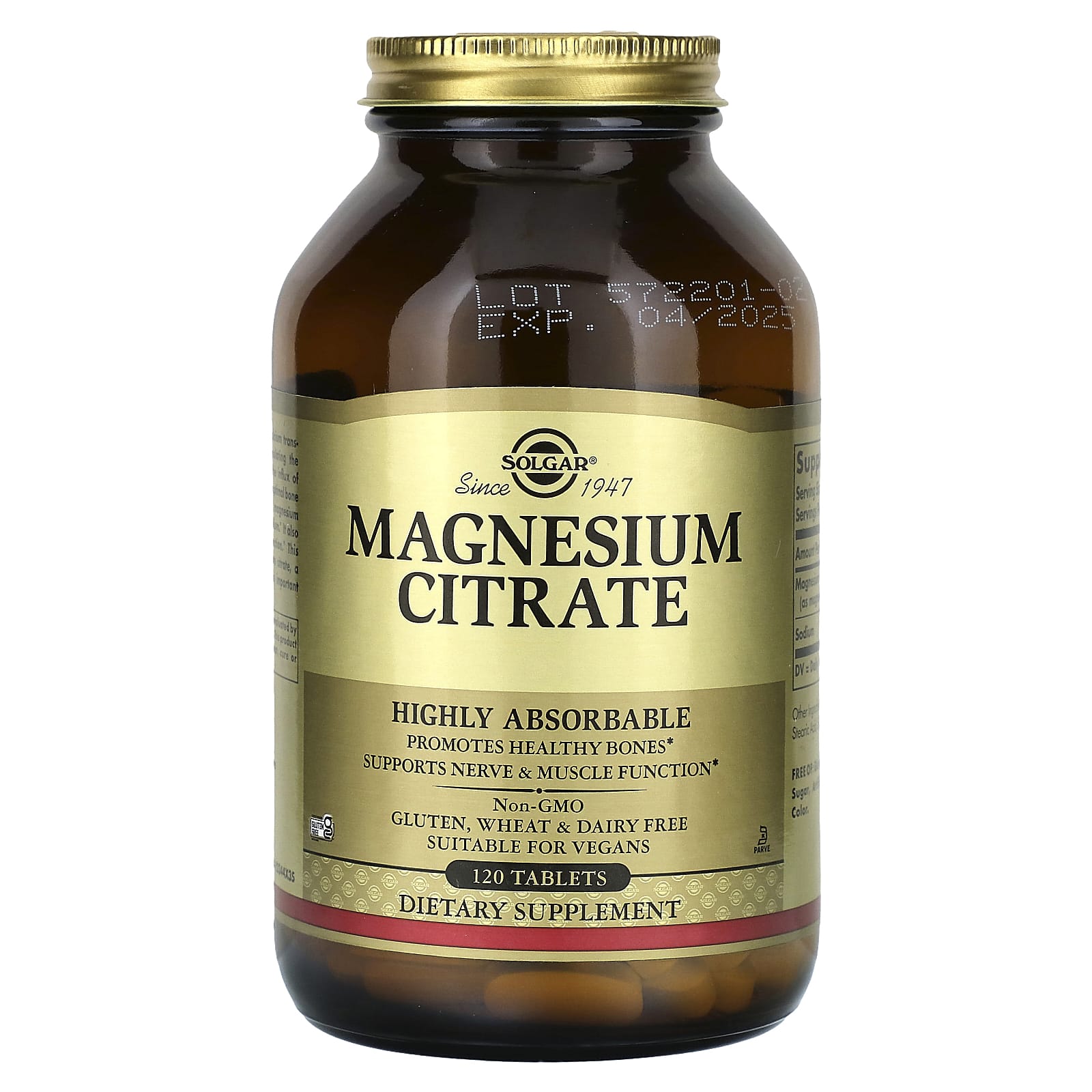 Solgar-Magnesium Citrate-120 Tablets