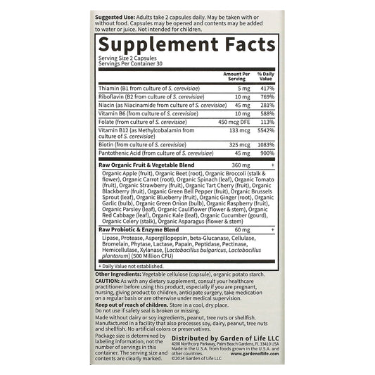 Garden of Life, Vitamin Code, RAW B-Complex, 60 Vegan Capsules