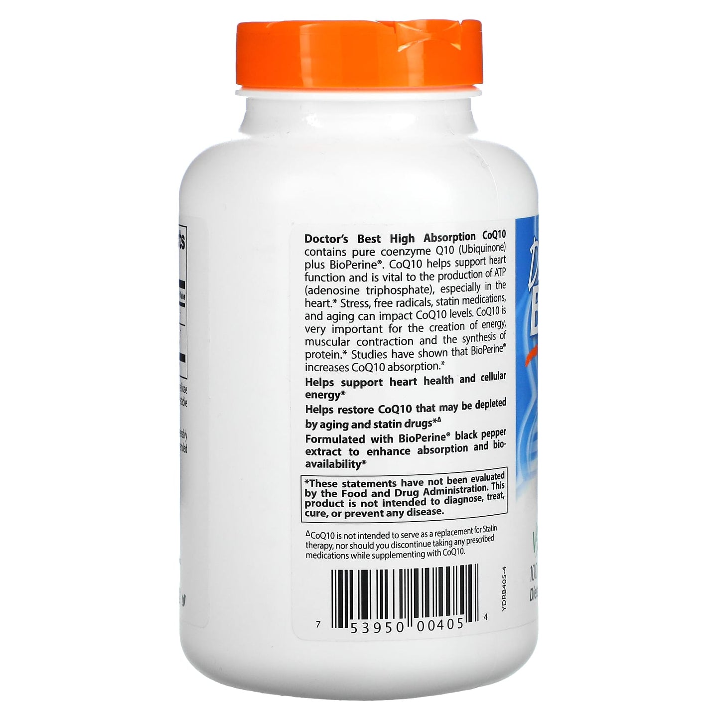 Doctor's Best, High Absorption CoQ10 with BioPerine, 100 mg, 360 Veggie Caps