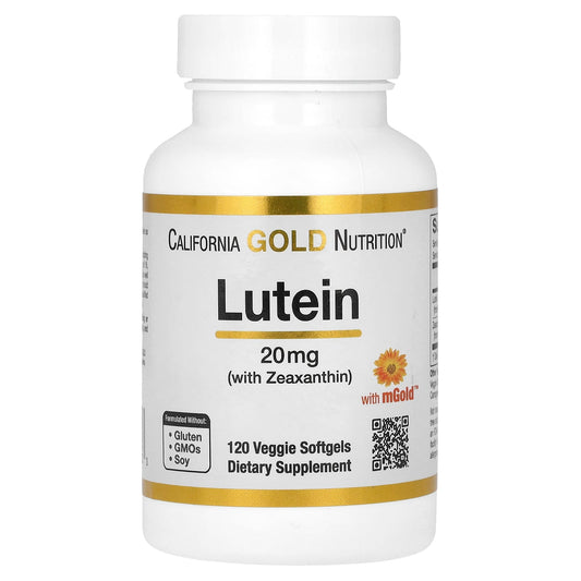 California Gold Nutrition-Lutein with Zeaxanthin-20 mg-120 Veggie Softgels