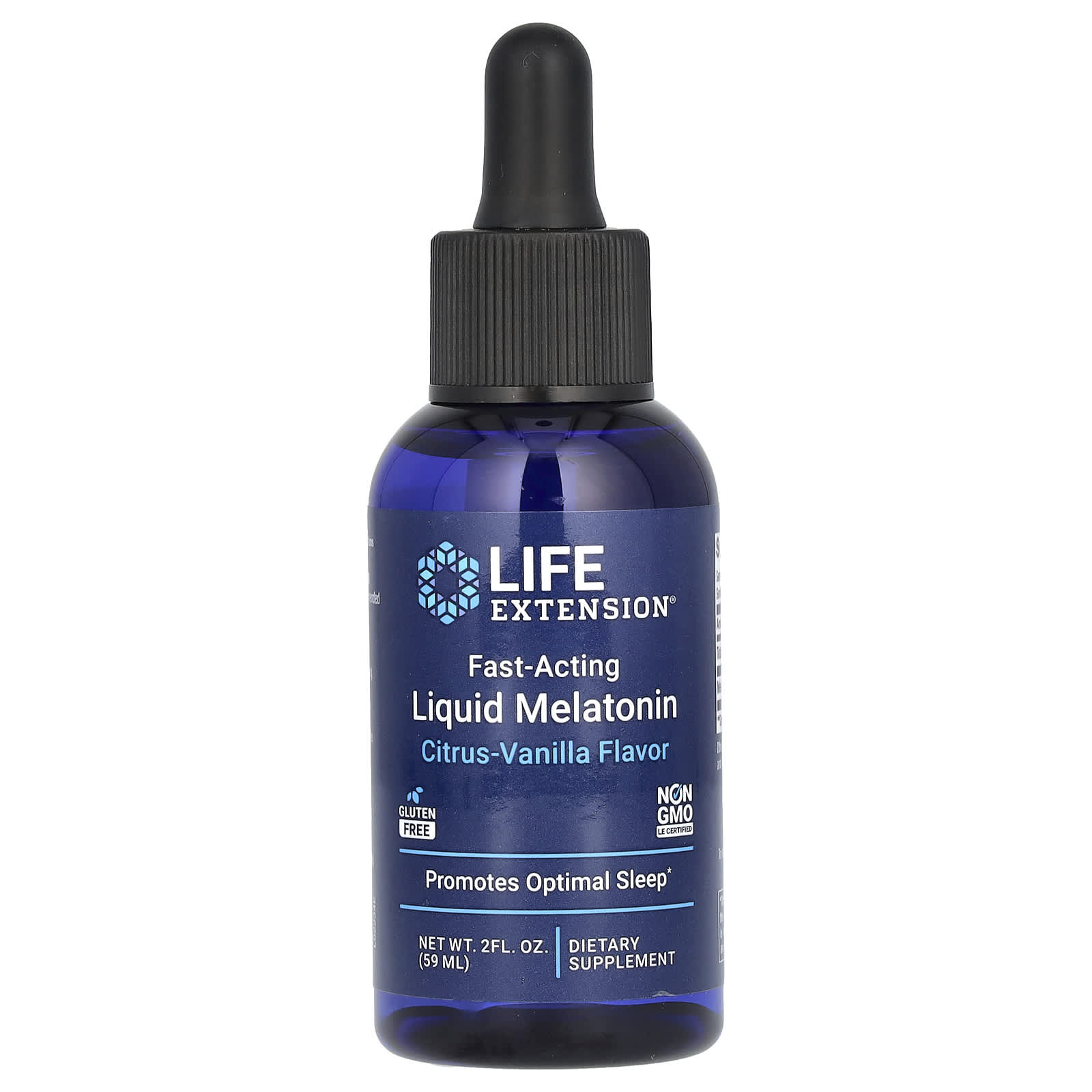 Life Extension-Fast-Acting Liquid Melatonin-Citrus-Vanilla-2 fl oz (59 ml)