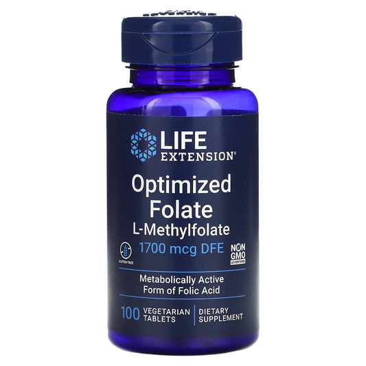 Life Extension-Optimized Folate-1,700 mcg DFE-100 Vegetarian Tablets