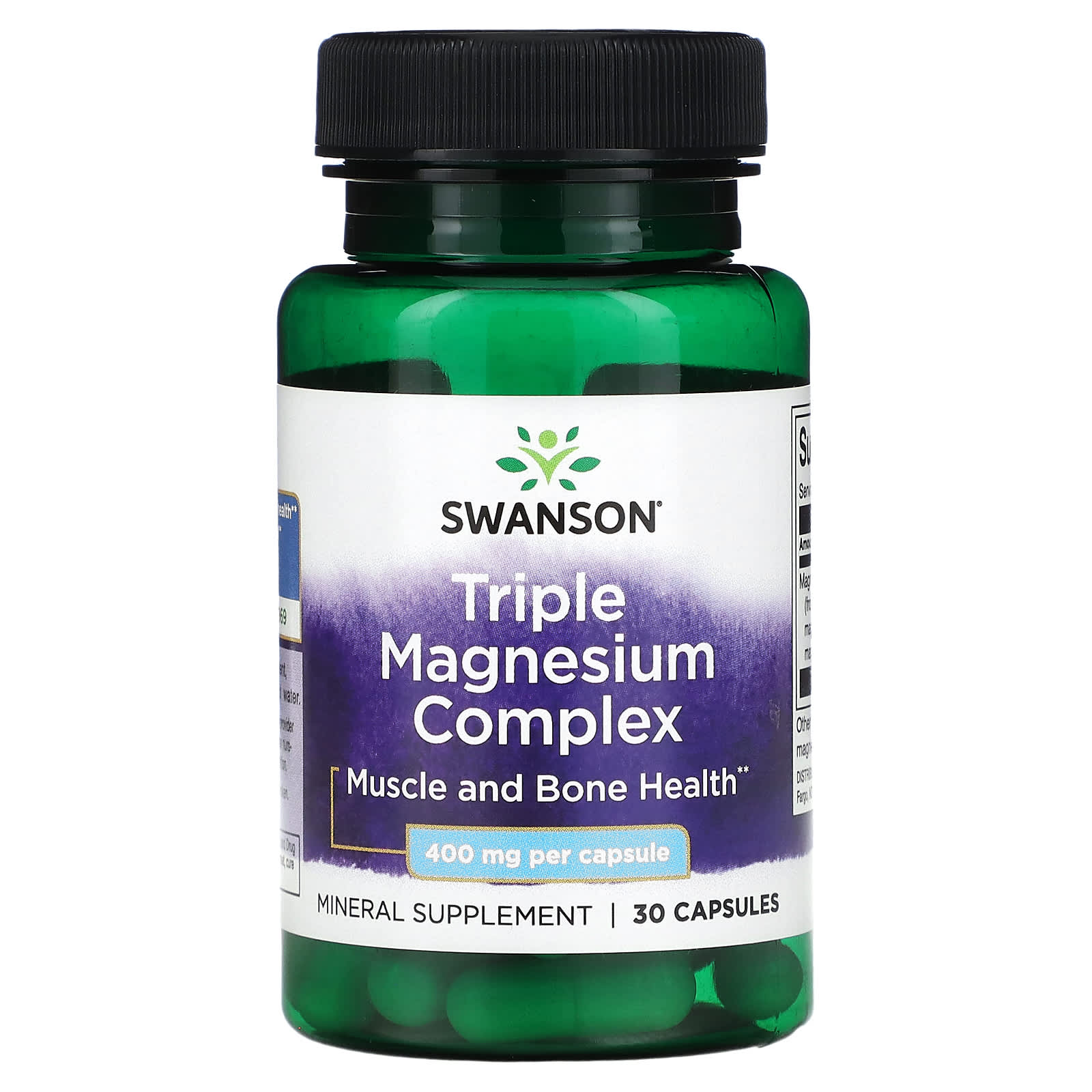 Swanson-Triple Magnesium Complex-400 mg-30 Capsules