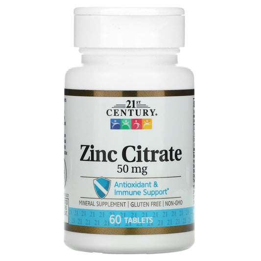 21st Century-Zinc Citrate-50 mg-60 Tablets