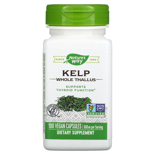 Nature's Way-Kelp-Whole Thallus-600 mg-100 Vegan Capsules