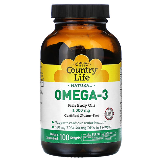 Country Life-Natural Omega-3-1,000 mg-100 softgels