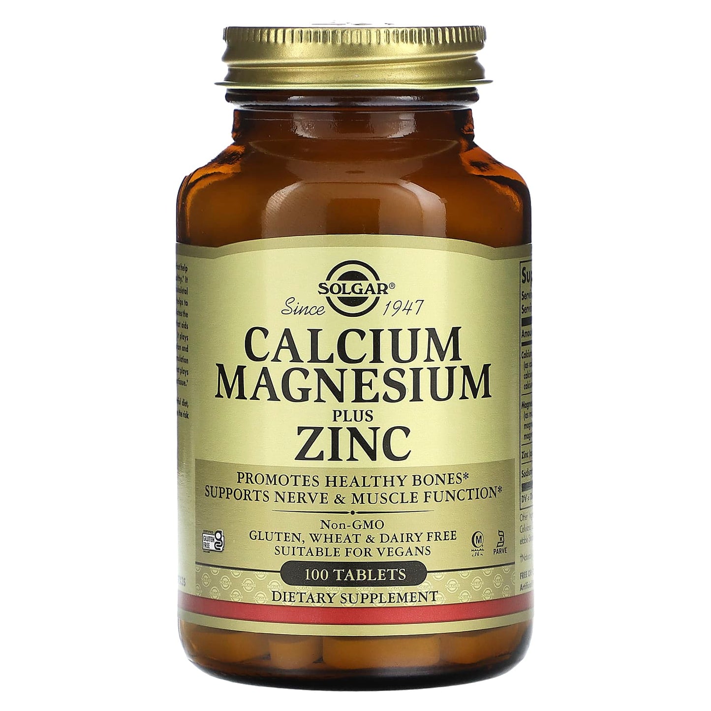 Solgar-Calcium Magnesium Plus Zinc -100 Tablets