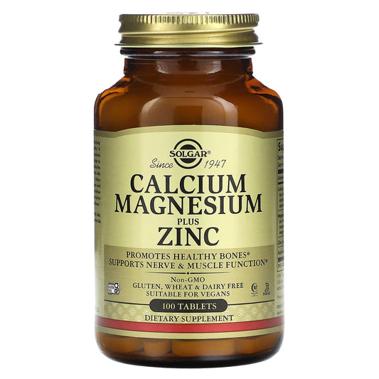 Solgar-Calcium Magnesium Plus Zinc -100 Tablets