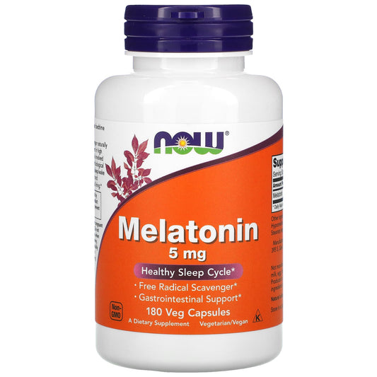 NOW Foods-Melatonin-5 mg-180 Veg Capsules