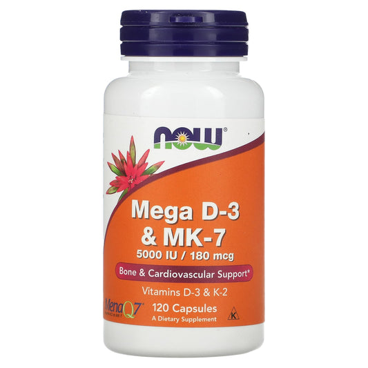 NOW Foods-Mega D-3 & MK-7-120 Capsules