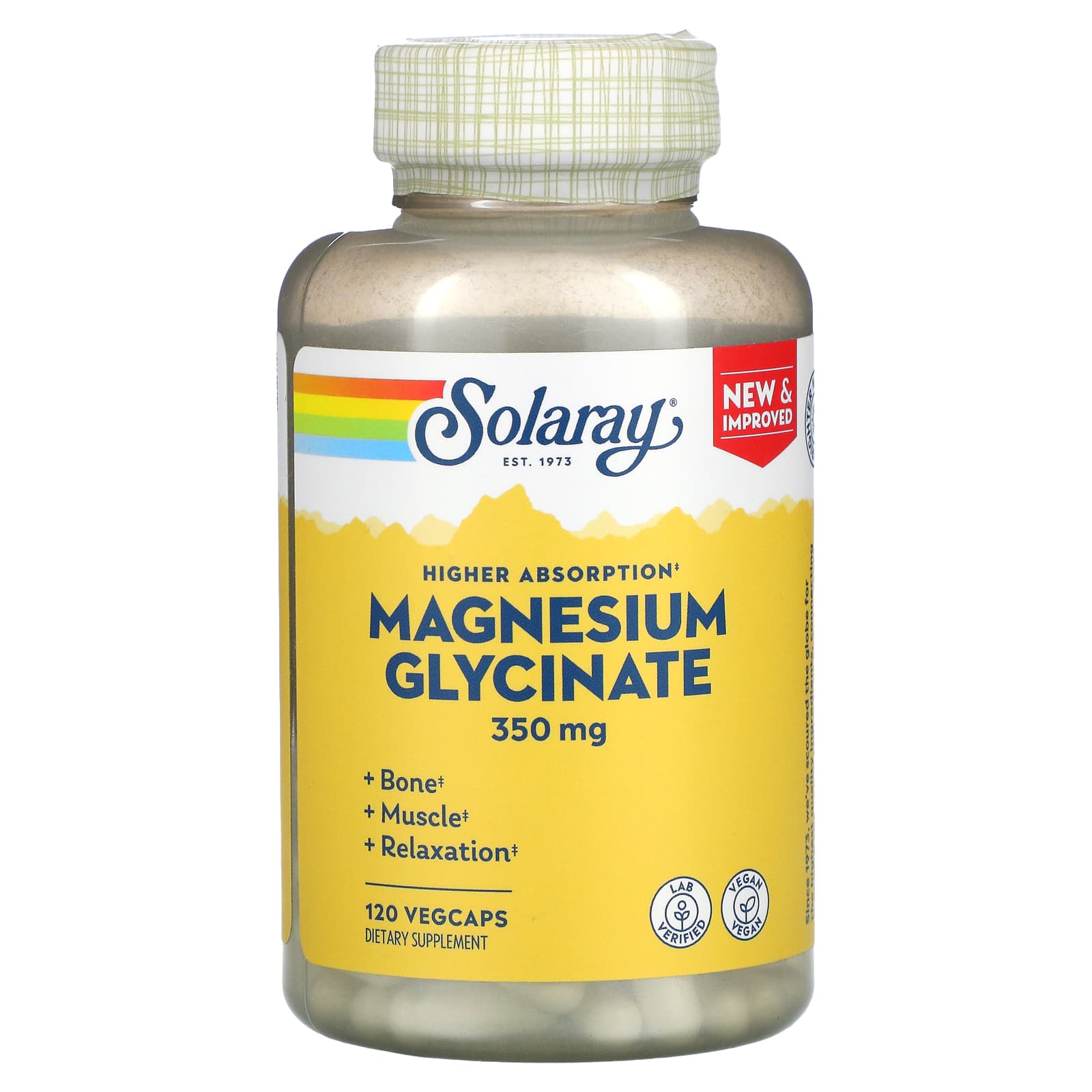 Solaray-High Absorption Magnesium Glycinate-350 mg-120 VegCaps