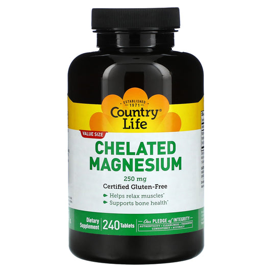 Country Life-Chelated Magnesium-250 mg-240 Tablets