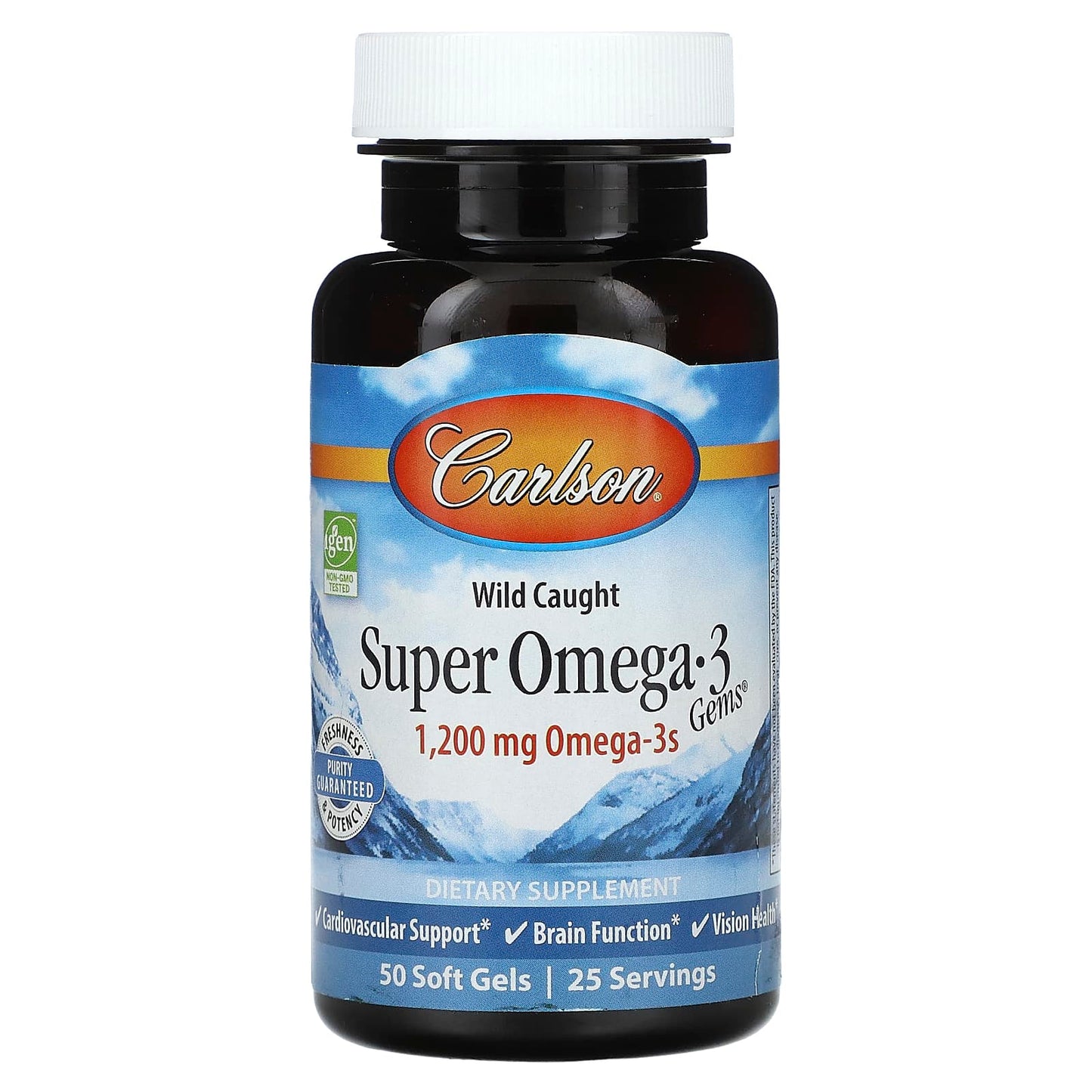 Carlson-Wild Caught Super Omega-3 Gems-1,200 mg-50 Soft Gels (600 mg per Soft Gel)