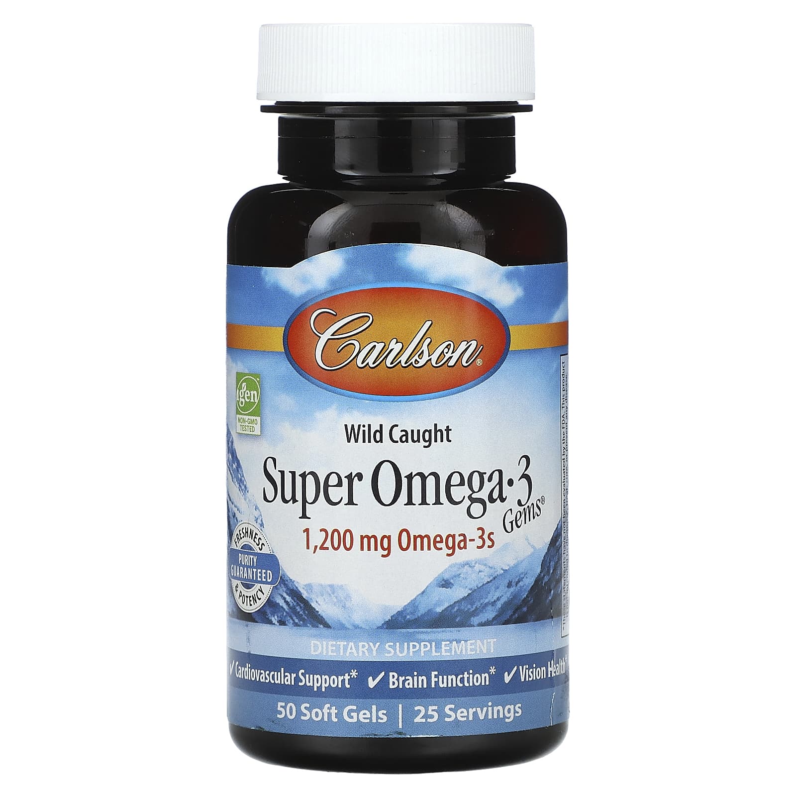 Carlson-Wild Caught Super Omega-3 Gems-1,200 mg-50 Soft Gels (600 mg per Soft Gel)