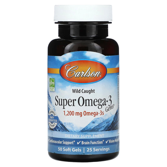 Carlson-Wild Caught Super Omega-3 Gems-1,200 mg-50 Soft Gels (600 mg per Soft Gel)