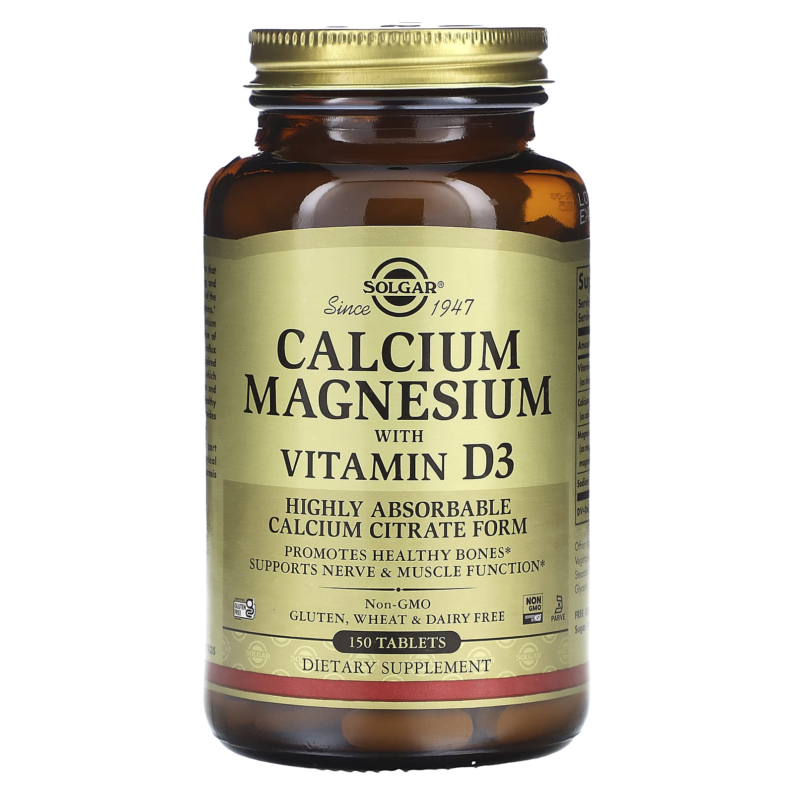 Solgar-Calcium Magnesium with Vitamin D3-150 Tablets