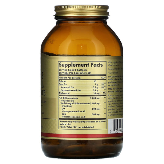Solgar, Omega-3 Fish Oil Concentrate, 120 Softgels